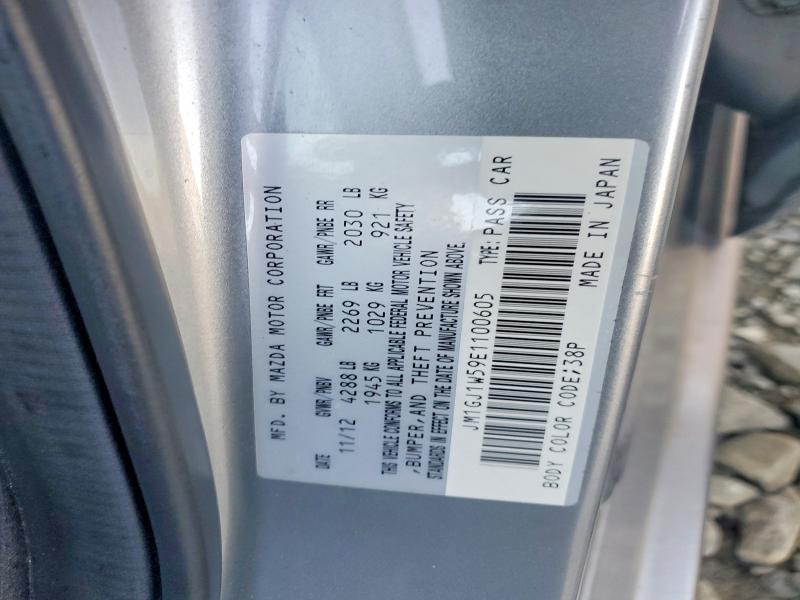 2014 Mazda 6 მანქანა იყიდება აუქციონზე, vin: JM1GJ1W59E1100605, აუქციონის ნომერი: 69034886