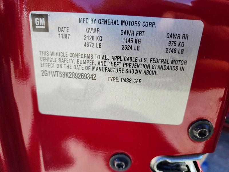 Продаж на аукціоні авто 2008 Chevrolet Impala, vin: 2G1WT58K289269342, номер лоту: 66848726