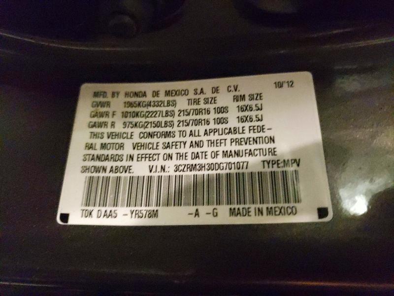 69325446 :رقم المزاد ، 3CZRM3H30DG701077 vin ، 2013 Honda Cr-v مزاد بيع