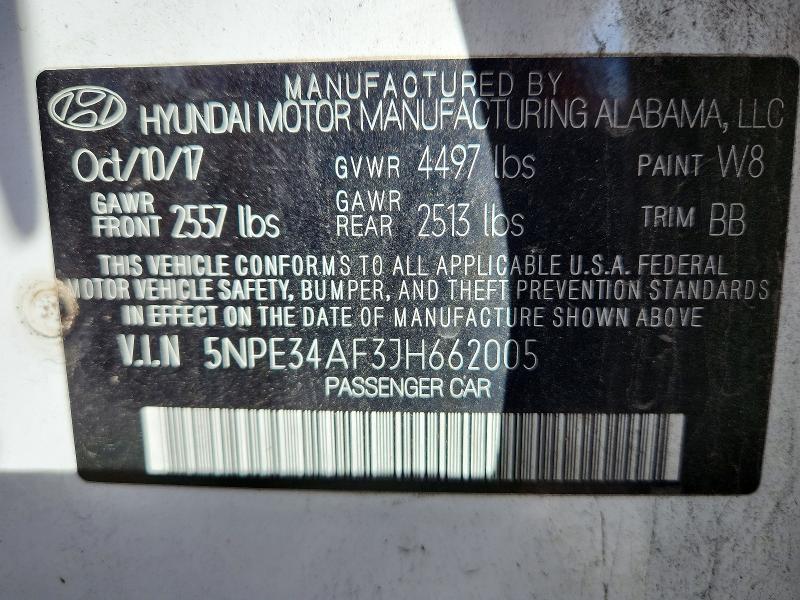 Aukcja sprzedaży 2018 Hyundai Sonata, vin: 5NPE34AF3JH662005, numer aukcji: 70738426