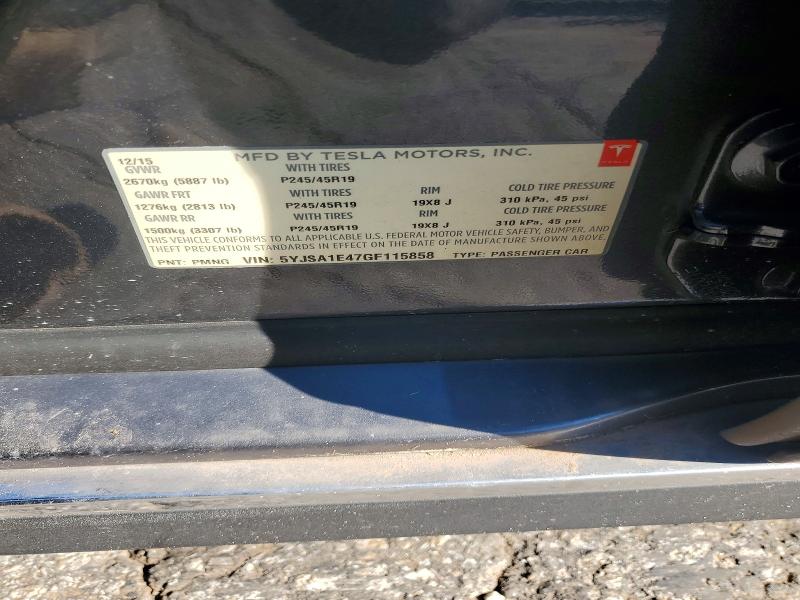 68843926 :رقم المزاد ، 5YJSA1E47GF115858 vin ، 2016 Tesla Model S مزاد بيع
