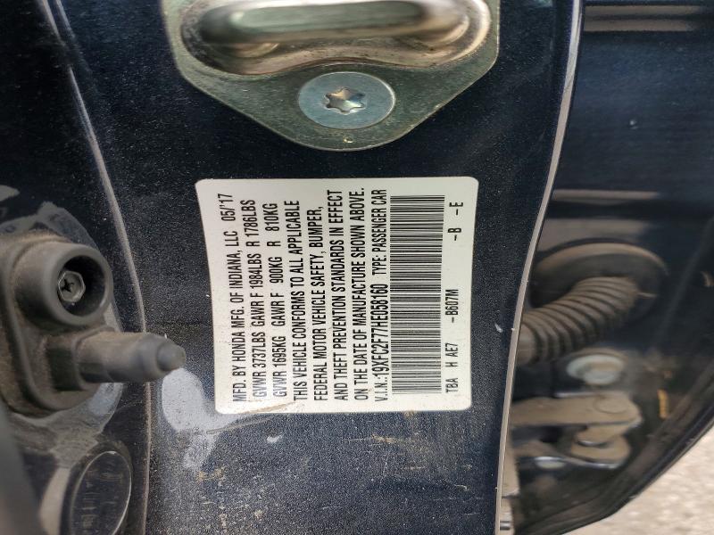 Aukcja sprzedaży 2017 Honda Civic, vin: 19XFC2F77HE058160, numer aukcji: 70265286