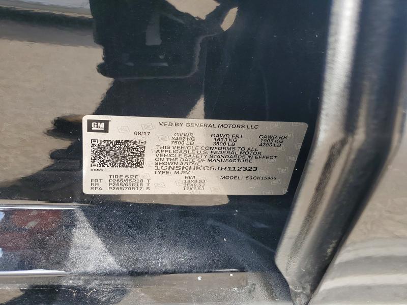 Aukcja sprzedaży 2018 Chevrolet Suburban, vin: 1GNSKHKC5JR112323, numer aukcji: 69244596