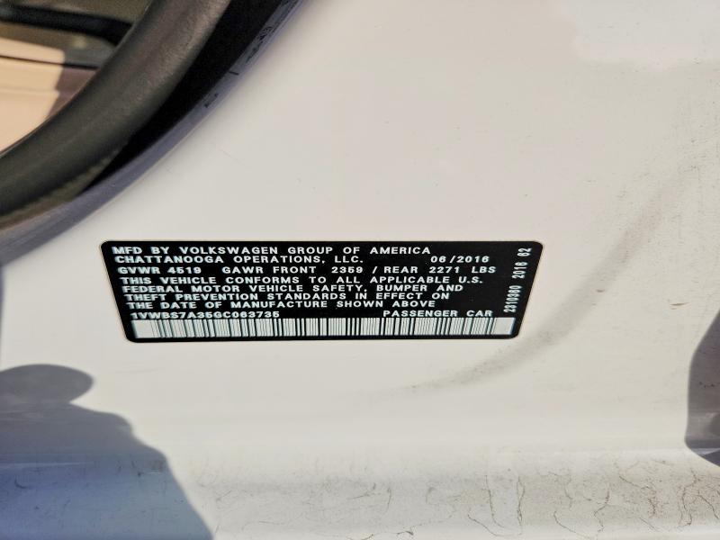 Aukcja sprzedaży 2016 Volkswagen Passat, vin: 1VWBS7A35GC063735, numer aukcji: 68703396