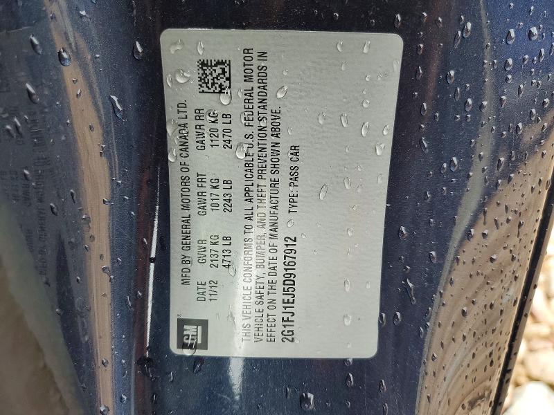 69894746 :رقم المزاد ، 2G1FJ1EJ5D9167912 vin ، 2013 Chevrolet Camaro مزاد بيع