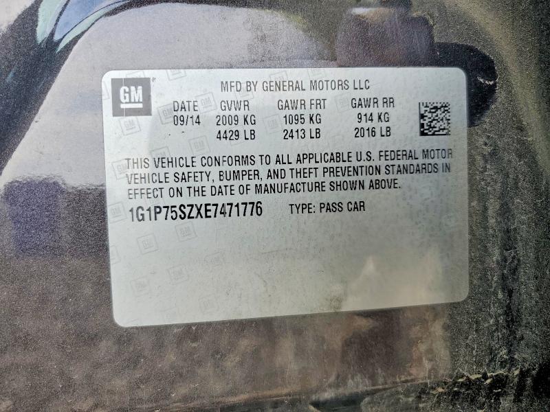 2014 Chevrolet Cruze მანქანა იყიდება აუქციონზე, vin: 1G1P75SZXE7471776, აუქციონის ნომერი: 70539536