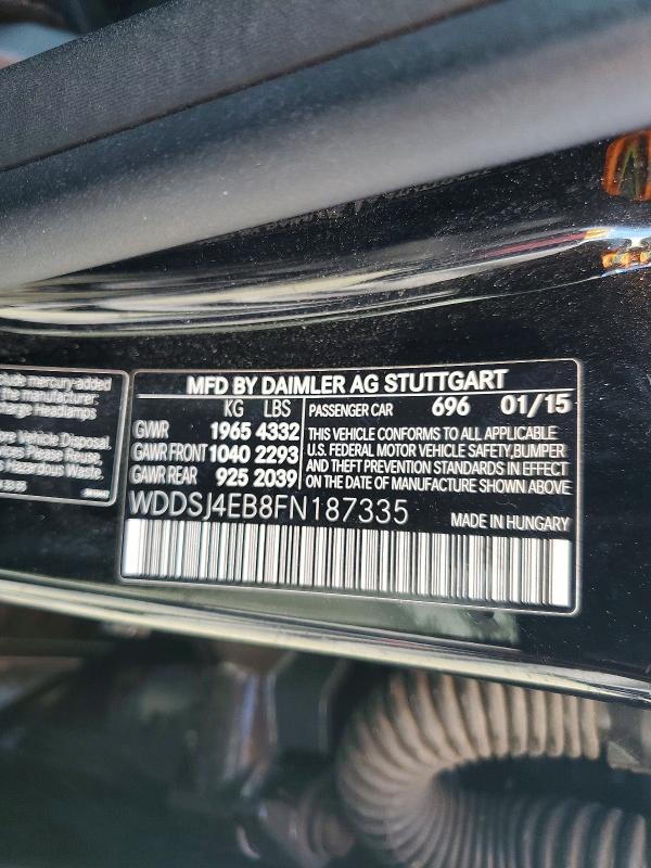 2015 Mercedes-benz Cla მანქანა იყიდება აუქციონზე, vin: WDDSJ4EB8FN187335, აუქციონის ნომერი: 70824376
