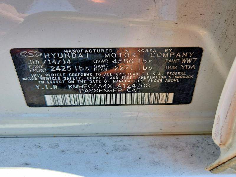 Aukcja sprzedaży 2015 Hyundai Sonata Hybrid, vin: KMHEC4A4XFA124703, numer aukcji: 67848196