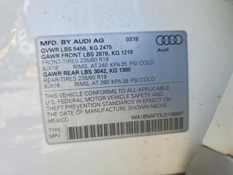 67980036 :رقم المزاد ، WA1BNAFYXJ2156897 vin ، 2018 Audi Q5 مزاد بيع