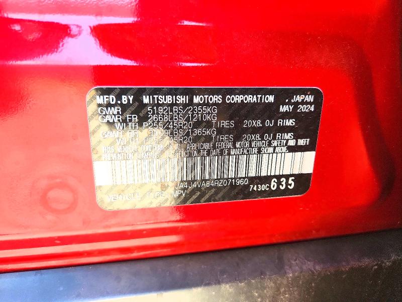 Aukcja sprzedaży 2024 Mitsubishi Outlander, vin: JA4J4VA84RZ071960, numer aukcji: 68640476