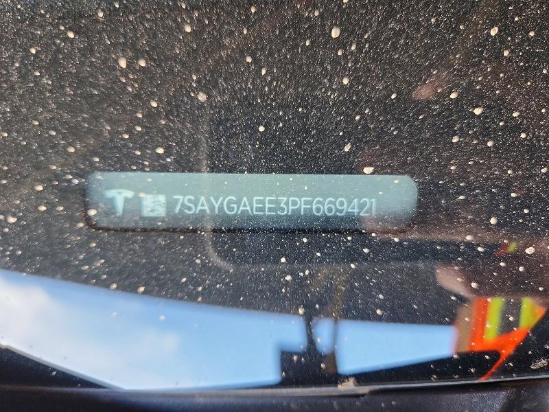 2023 Tesla Model Y მანქანა იყიდება აუქციონზე, vin: 7SAYGAEE3PF669421, აუქციონის ნომერი: 69165456