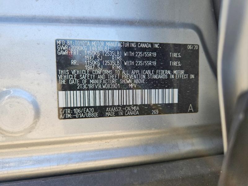 68622076 :رقم المزاد ، 2T3C1RFV9LW083901 vin ، 2020 Toyota Rav4 مزاد بيع