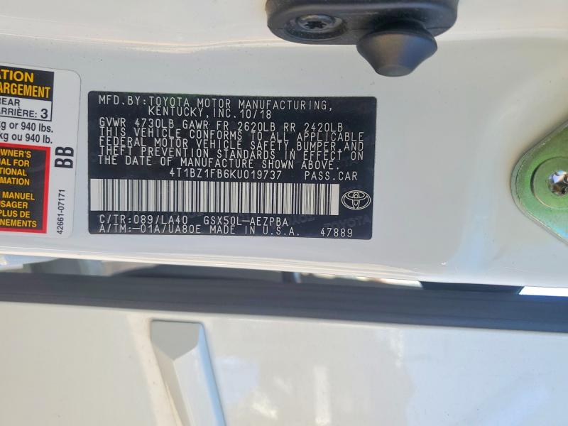 Продажа на аукционе авто 2019 Toyota Avalon, vin: 4T1BZ1FB6KU019737, номер лота: 68164836