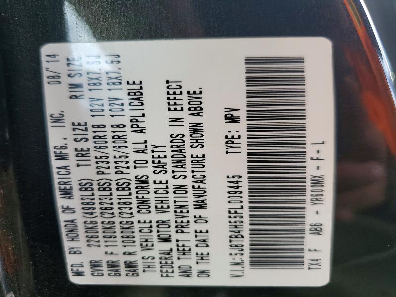 69581486 :رقم المزاد ، 5J8TB4H55FL009445 vin ، 2015 Acura Rdx مزاد بيع