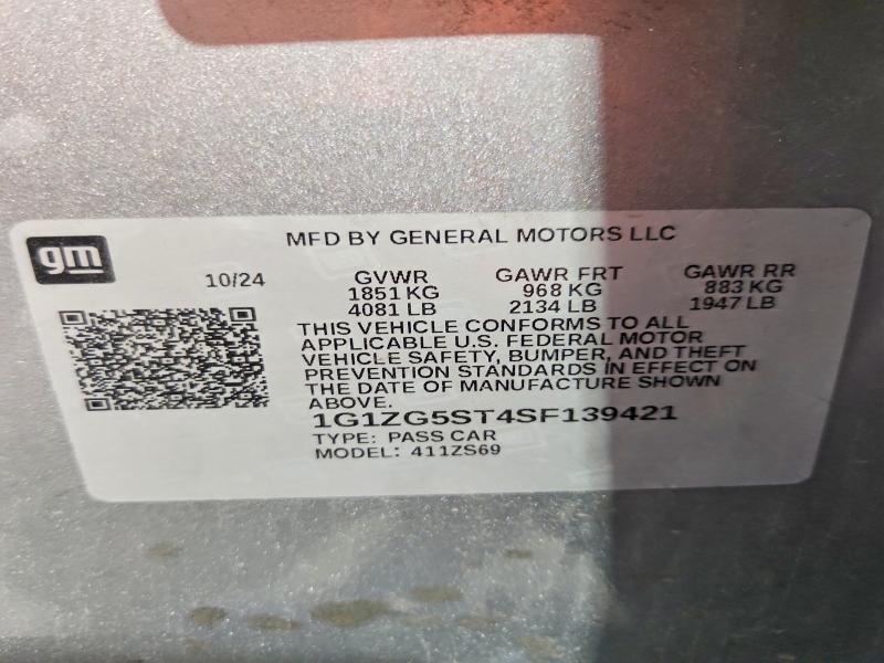 Продаж на аукціоні авто 2025 Chevrolet Malibu, vin: 1G1ZG5ST4SF139421, номер лоту: 66989506