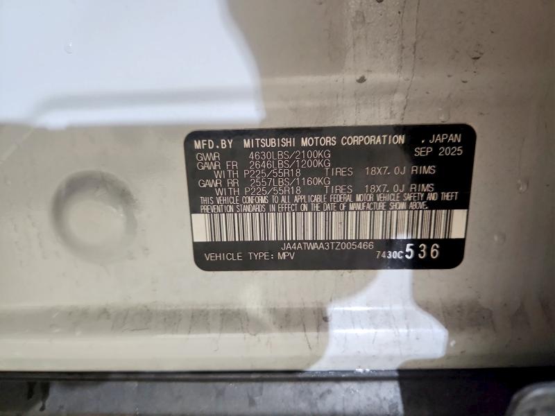 67539606 :رقم المزاد ، JA4ATWAA3TZ005466 vin ، 2026 Mitsubishi Eclipse Cross مزاد بيع