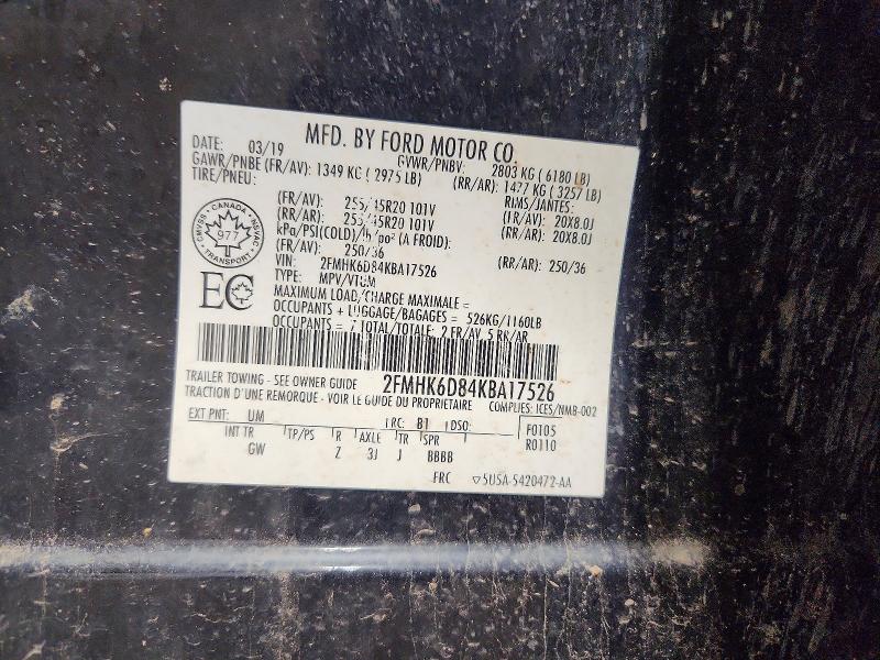 Aukcja sprzedaży 2019 Ford Flex, vin: 2FMHK6D84KBA17526, numer aukcji: 69308936