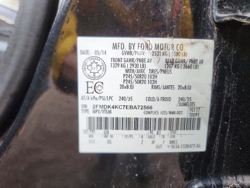 Aukcja sprzedaży 2014 Ford Edge, vin: 2FMDK4KC7EBA72566, numer aukcji: 68812966