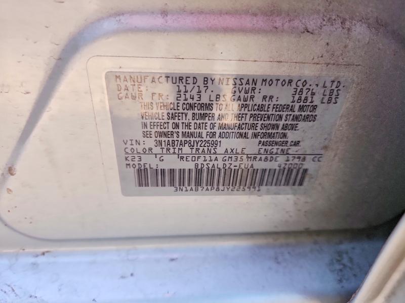 Продаж на аукціоні авто 2018 Nissan Sentra, vin: 3N1AB7AP8JY225991, номер лоту: 71384846