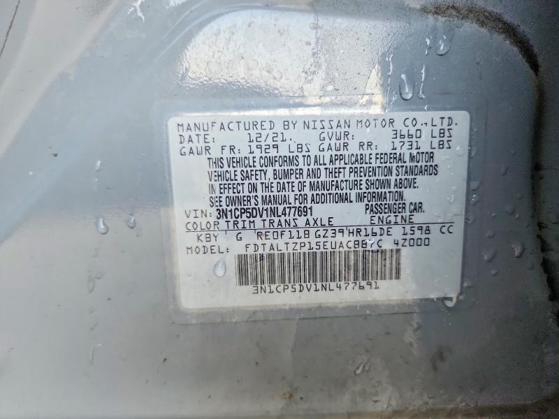 Aukcja sprzedaży 2022 Nissan Kicks, vin: 3N1CP5DV1NL477691, numer aukcji: 67646746