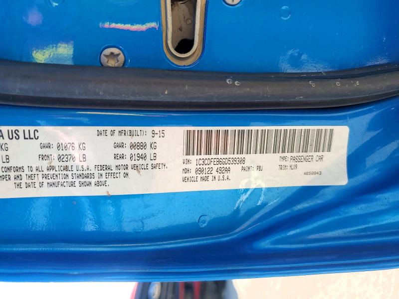 Продаж на аукціоні авто 2016 Dodge Dart, vin: 1C3CDFEB6GD539308, номер лоту: 68615336
