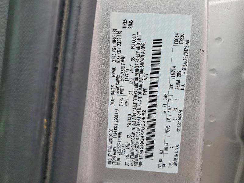 70328336 :رقم المزاد ، 1FMCU9G9XFUC29082 vin ، 2015 Ford Escape مزاد بيع