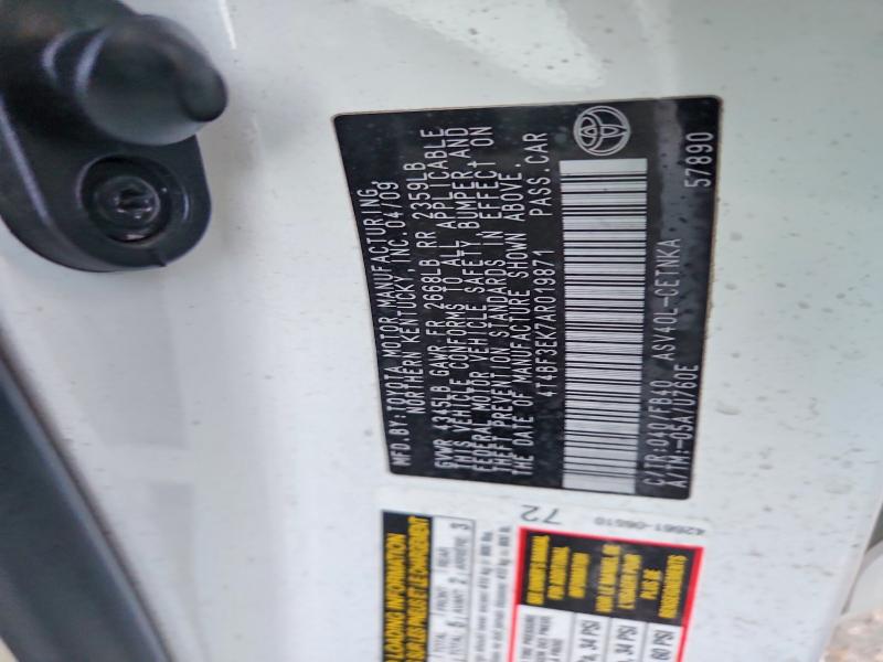 68260256 :رقم المزاد ، 4TFBF3EK7AR019871         vin ، 2010 Toyota Camry مزاد بيع