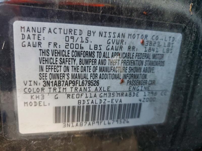 Продажа на аукционе авто 2015 Nissan Sentra, vin: 3N1AB7AP9FL679526, номер лота: 70500896