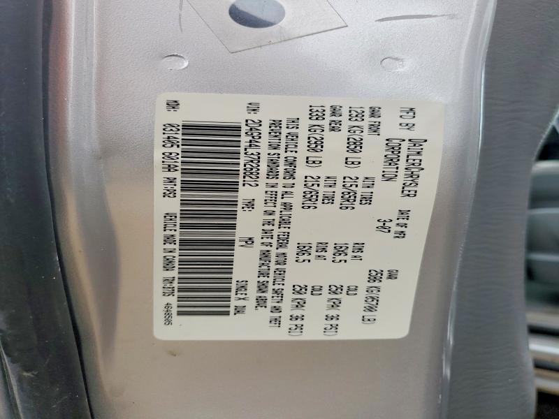 2007 Dodge Grand Caravan მანქანა იყიდება აუქციონზე, vin: 2D4GP44L37R268212, აუქციონის ნომერი: 69039356
