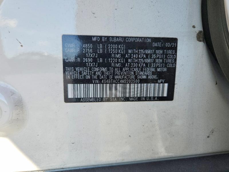 Продажа на аукционе авто 2021 Subaru Outback, vin: 4S4BTACC4M3202500, номер лота: 68210546