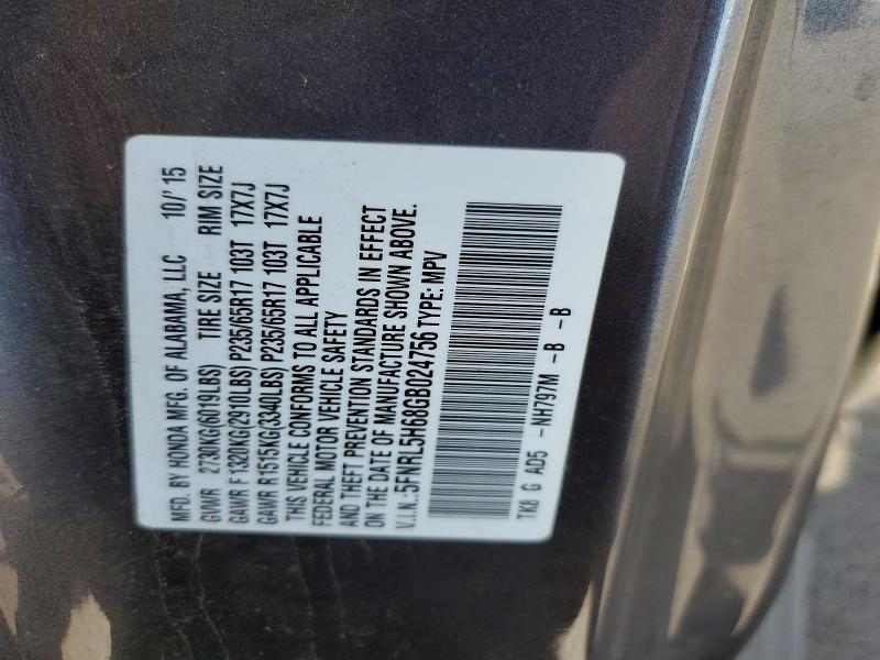 Aukcja sprzedaży 2016 Honda Odyssey, vin: 5FNRL5H68GB024756, numer aukcji: 70630816