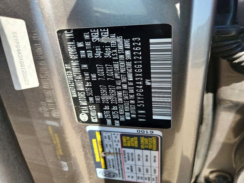 2016 Kia Sorento მანქანა იყიდება აუქციონზე, vin: 5XYPG4A3XGG122623, აუქციონის ნომერი: 68499016