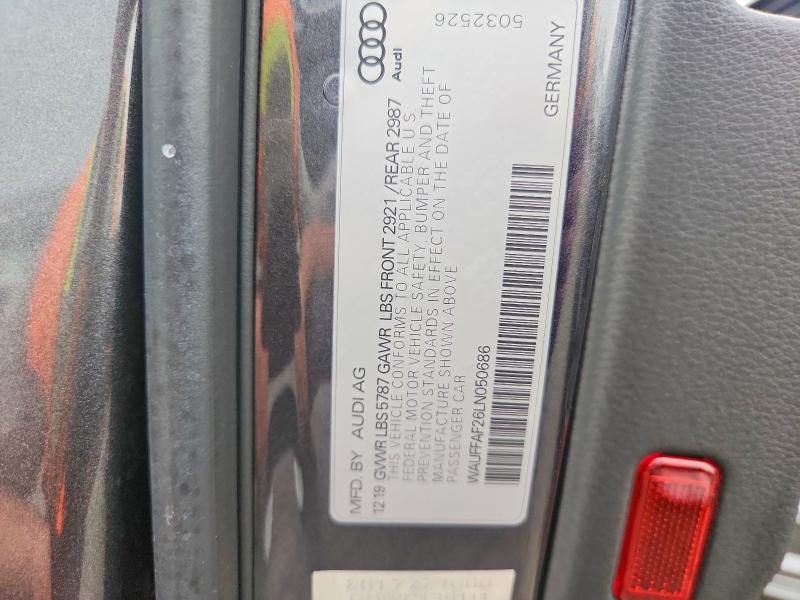 69068776 :رقم المزاد ، WAUFFAF26LN050686 vin ، 2020 Audi S6 مزاد بيع