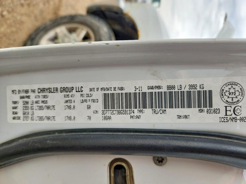 Продаж на аукціоні авто 2011 Dodge Ram 2500, vin: 3D7TT2CT9BG591374, номер лоту: 62650276