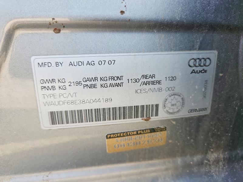 Продаж на аукціоні авто 2008 Audi A4, vin: WAUDF68E38A044189, номер лоту: 67072206