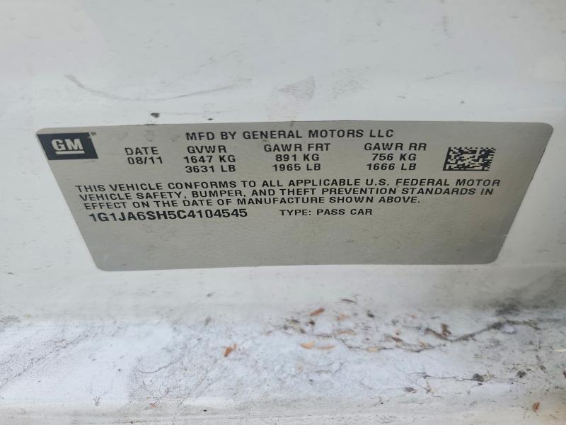 Aukcja sprzedaży 2012 Chevrolet Sonic, vin: 1G1JA6SH5C4104545, numer aukcji: 70724016