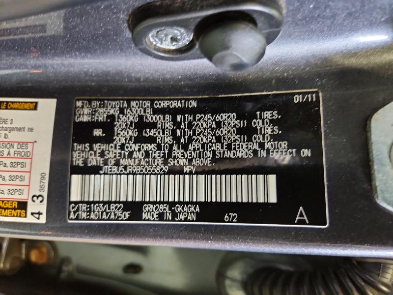Aukcja sprzedaży 2011 Toyota 4runner, vin: JTEBU5JR9B5055829, numer aukcji: 70030746