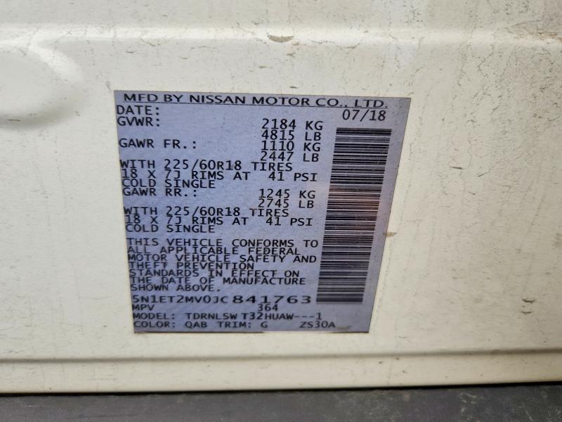 68363036 :رقم المزاد ، 5N1ET2MV0JC841763 vin ، 2018 Nissan Rogue Hybrid مزاد بيع
