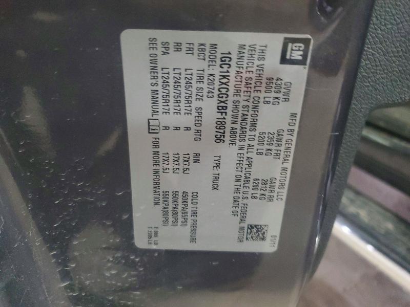2011 Chevrolet Silverado მანქანა იყიდება აუქციონზე, vin: 1GC1KXCGXBF189756, აუქციონის ნომერი: 69175816