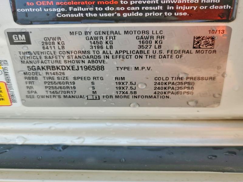 Продажа на аукционе авто 2014 Buick Enclave, vin: 5GAKRBKDXEJ196588, номер лота: 69097186