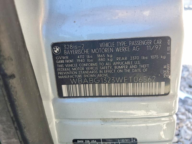 Aukcja sprzedaży 1998 Bmw 328, vin: WBABG1323WET06562, numer aukcji: 68036276