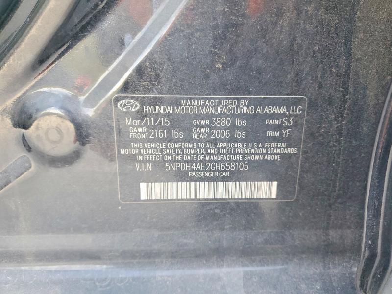 2016 Hyundai Elantra მანქანა იყიდება აუქციონზე, vin: 5NPDH4AE2GH658105, აუქციონის ნომერი: 69997046
