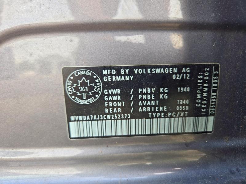 Продаж на аукціоні авто 2012 Volkswagen Golf, vin: WVWDA7AJ3CW252373, номер лоту: 67123486