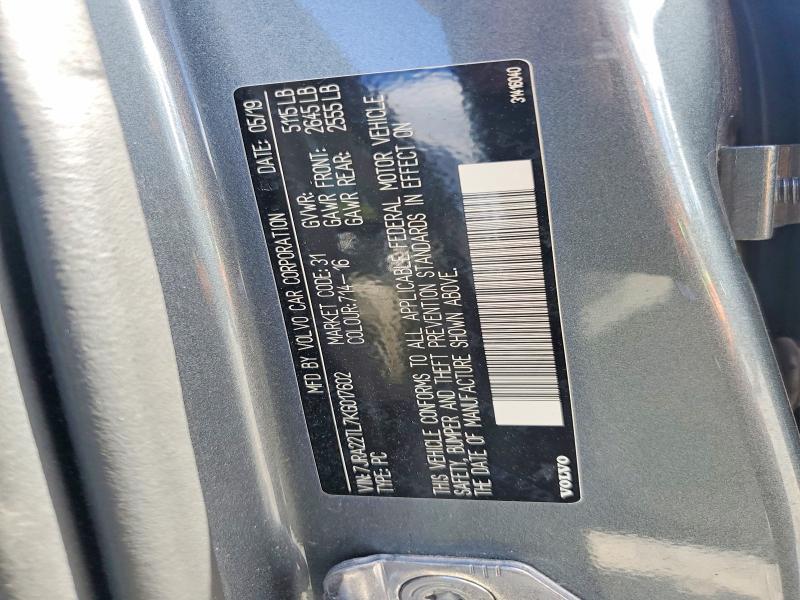 Aukcja sprzedaży 2019 Volvo S60, vin: 7JRA22TL7KG017602, numer aukcji: 69150736