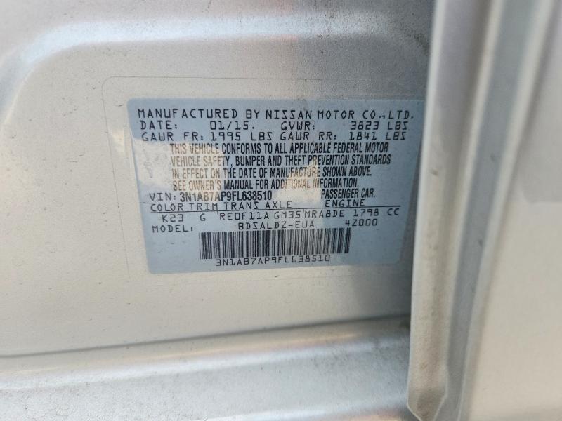 Продаж на аукціоні авто 2015 Nissan Sentra, vin: 3N1AB7AP9FL638510, номер лоту: 71027586