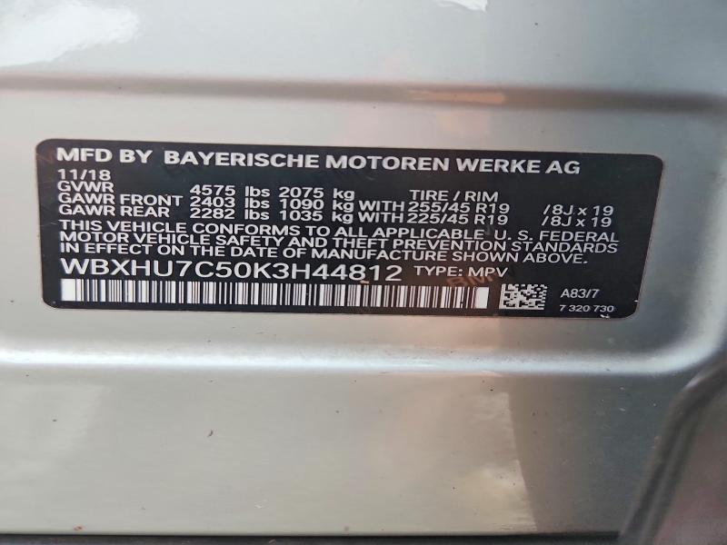Aukcja sprzedaży 2019 Bmw X1, vin: WBXHU7C50K3H44812, numer aukcji: 67995616