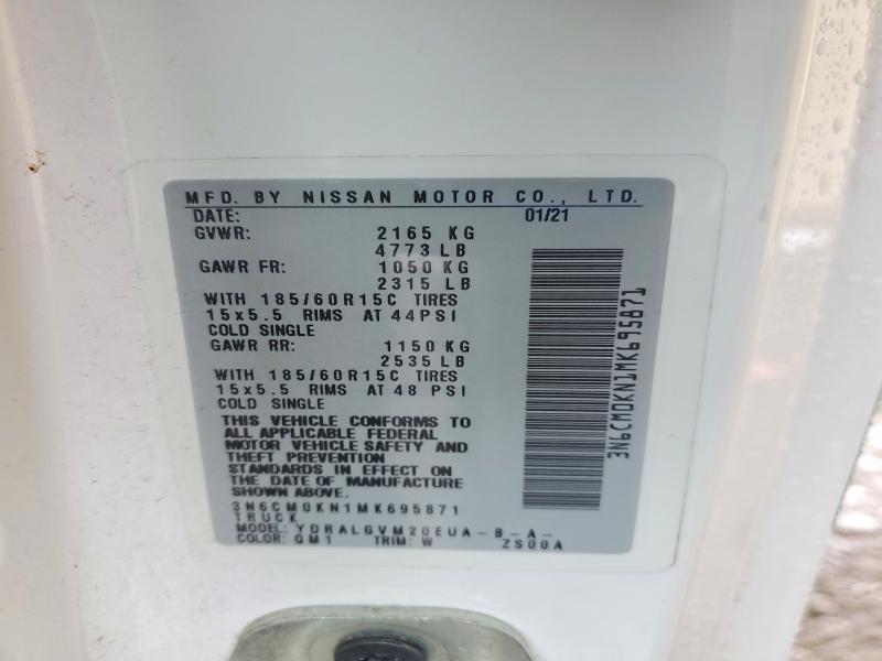 Aukcja sprzedaży 2021 Nissan Nv200, vin: 3N6CM0KN1MK695871, numer aukcji: 70110926