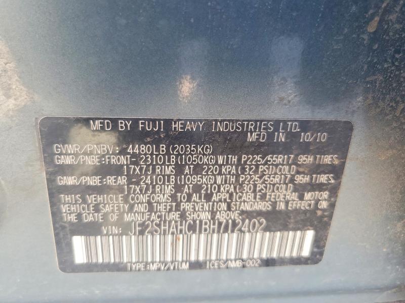 Aukcja sprzedaży 2011 Subaru Forester, vin: JF2SHAHC1BH712402, numer aukcji: 67376396