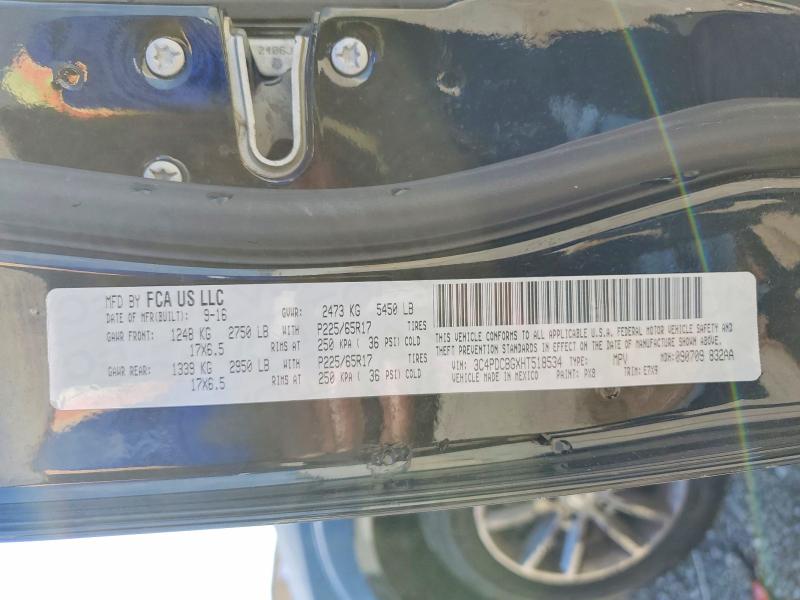 2017 Dodge Journey მანქანა იყიდება აუქციონზე, vin: 3C4PDCBGXHT518534, აუქციონის ნომერი: 69946196