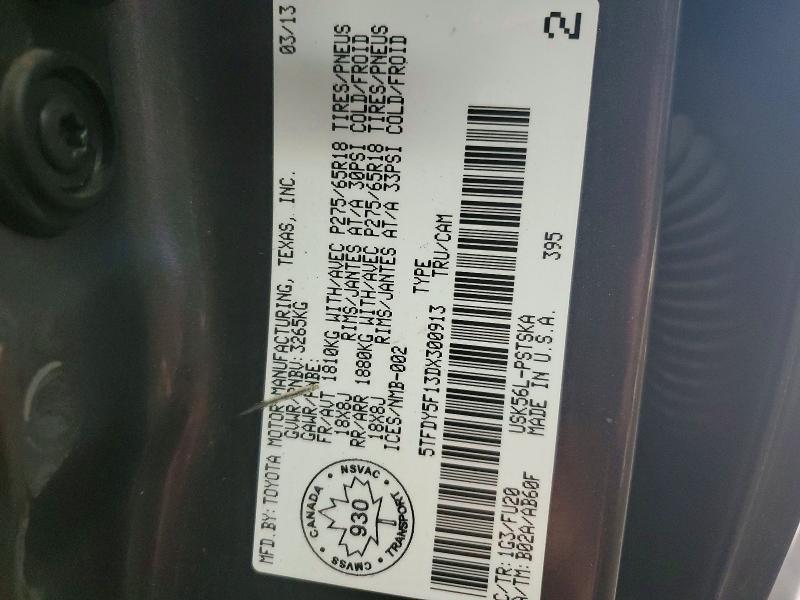 Aukcja sprzedaży 2013 Toyota Tundra, vin: 5TFDY5F13DX300913, numer aukcji: 66967836